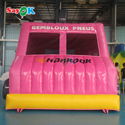 Sayok Pembe Araba Zıplama Evi Şişme Zıplayıcı Çocuklar İçin Ticari