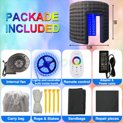 Etkinlikler için 360 Şişme Fotoğraf Kabini Ticari Kiralama Özelleştirilebilir