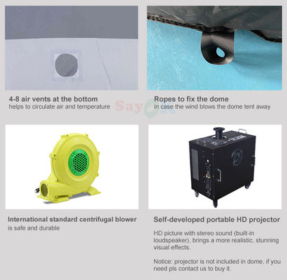 %100 Karartma Alev Geciktirici Şişme Planetaryum Kubbesi, Ücretsiz 3D Tasarım ve Özelleştirilmiş Baskı