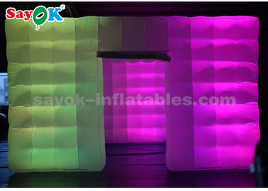 Etkinlik / Parti / Reklam için 6 Adam Şişme Çadır Beyaz Küp LED Işık Şişme Hava Çadırı