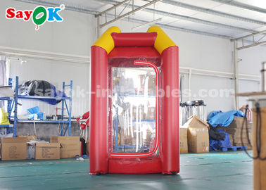 2 Özel Blower ile Kırmızı Özel Şişme Ürünler / PVC Tente Küp Şişme Money Booth