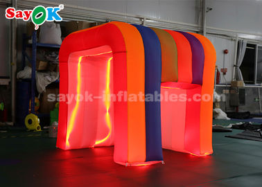 Şişme Parti Çadırı Gökkuşağı Renkli LED Işık Mini Blow Up Photo Booth Çocuklar İçin SGS ROHS