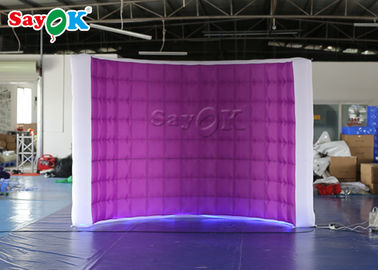 Reklam / Festival için Düğün Fotoğraf Kabini Kiralama Mor Şişme LED Hava Pompası Fotoğraf Kabini