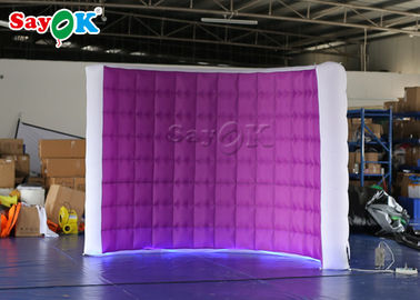 Reklam / Festival için Düğün Fotoğraf Kabini Kiralama Mor Şişme LED Hava Pompası Fotoğraf Kabini