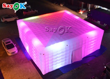 Açık Havada Şişme Çadır Suya Dayanıklı PVC Parti Etkinliği LED'li Şişme Küp Çadır