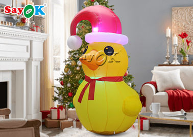 Reklamlar şişkin LED Noel Sarı Ördek Red Hat SGS Şişkin Karikatür Karakterleri ile