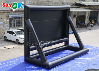 Arka Bahçe Film Ekranları Sahne Dekorasyonu için 7x5mH Katlanabilir Siyah Şişme Ekran Sinema