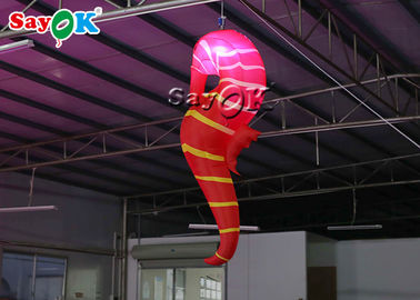 Kulüp Dekorasyonu 2m Kırmızı Şişme LED Aydınlatma Hipokampı