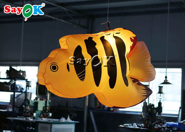 Eğlence Parkları Sarı Tropikal Balıklar 2m Şişme Aydınlatma Dekorasyonu