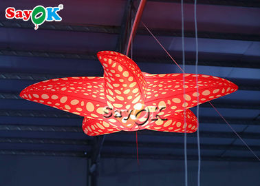 Olaylar Parti Dekorasyon Asılı 2 m Kırmızı LED Şişme Deniz Yıldızı