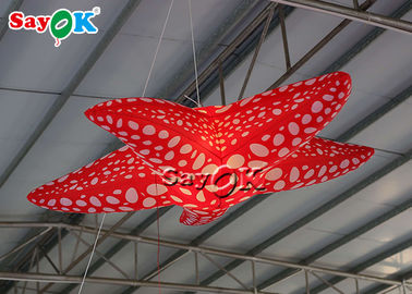 Olaylar Parti Dekorasyon Asılı 2 m Kırmızı LED Şişme Deniz Yıldızı