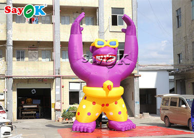 6 metrelik dev pembe şişme goril hayvan modeli açık hava reklamı için