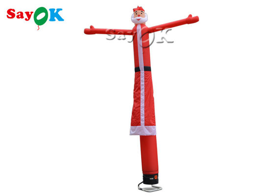 Şişme Wacky Tüp Adam Tek Bacak Kırmızı 5m Şişme Noel Santa Hava Dansçısı