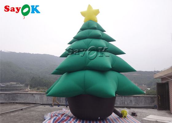 5m Şişme Tatil Süslemeleri Süslemeli Yeşil Noel Ağacı