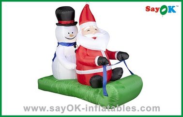 Christmas Santa or Snowman Inflatable Holiday Decorations With Sleigh
