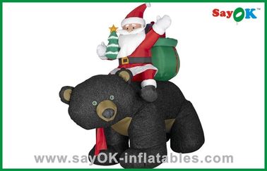 Noel Santa Snowman Hediye ve Siyah Ayı ile Şişme Noel Dekorasyon