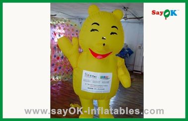 Özel şişme reklam karakterleri Su parkı için sarı şişme ayı