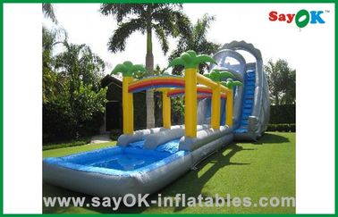 Blow Up Slip N Slide Commercial Kids Air Jumping Castle Su geçirmez havuzlu şişme sıçrama evi kaydırma ile