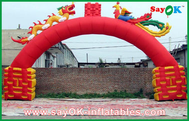 Düğün Dekorasyon için Chiness Style Kırmızı Renk Şişme Arch
