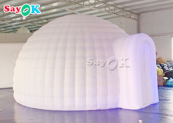 Şişme Igloo Çadır Oxford Kumaş Beyaz Parti Etkinliği İçin LED Şişme Dome Çadır
