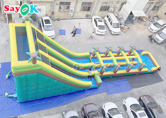 Havuzlu Büyük Çok Kanallı PVC Şişme Bouncer Slide