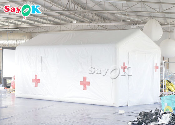 İzolasyon İçin Hava Şişme Çadır 6x3x3mH Beyaz Pvc Şişme Hastane Çadırı