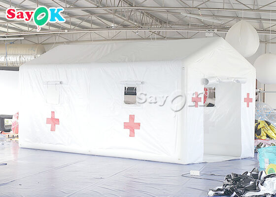 İzolasyon İçin Hava Şişme Çadır 6x3x3mH Beyaz Pvc Şişme Hastane Çadırı