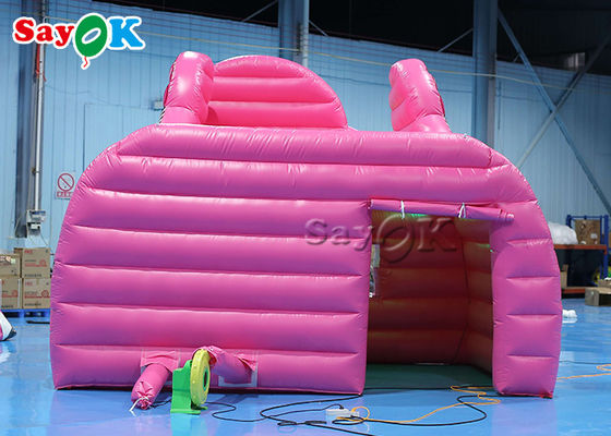 Şişme Çim Çadırı 4.5x3x3.8m Pembe Araba Şekli Şişme Hava Çadırı Şekerleme Gıda Floss Çadırı Açık Hava için