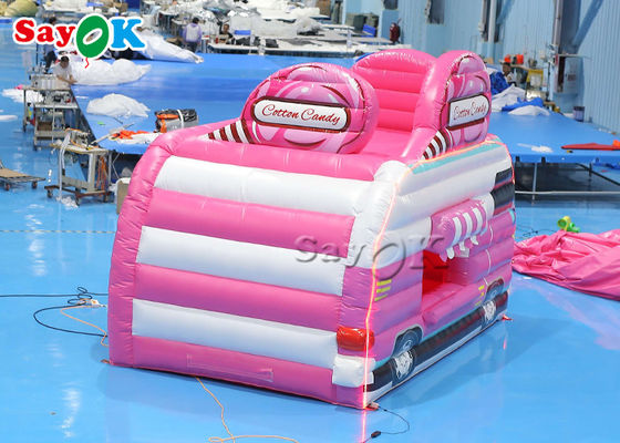 Şişme Çim Çadırı 4.5x3x3.8m Pembe Araba Şekli Şişme Hava Çadırı Şekerleme Gıda Floss Çadırı Açık Hava için