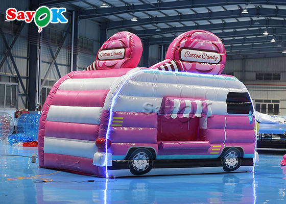 Şişme Çim Çadırı 4.5x3x3.8m Pembe Araba Şekli Şişme Hava Çadırı Şekerleme Gıda Floss Çadırı Açık Hava için