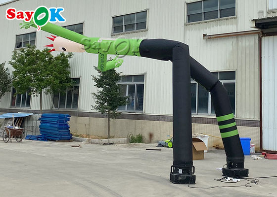 Dans Eden Şişme Adam 8m 24ft Yeşil Mini El Sallayarak Şişme Hava Dansçısı Adam İki Ayaklı