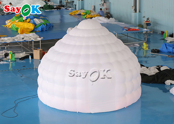 Şişme Igloo Çadır 4m 13ft Led Aydınlatma Igloo Açık Kamp İçin Şişme Dome Yurt Çadırı