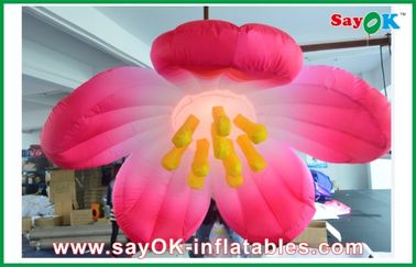 Parti İçin 1.5m Pembe Asma Şişme LED Çiçek Şişme Aydınlatma