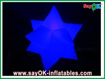 Beyaz Yıldız Şişme LED Işık Dia 2m Naylon Kumaş Parti İçin Özelleştirilmiş