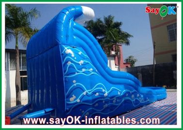 Havuzlu şişme ve kaydırıcı çevre dostu Mavi Okyanus Su havuzu ile 0,55 mm PVC şişme kaydırıcı