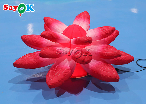 Lotus asılı kırmızı şişme ışıklar ile 3.28ft lobi sahne dekorasyonu