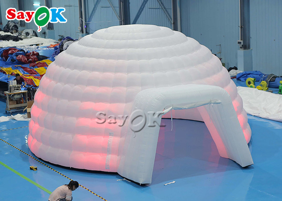 Düğün Etkinlikleri İçin Led Işıklı Beyaz Şişme Iglo Dome Çadır