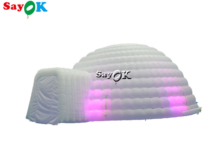 Şişilebilir Igloo Çadırı Saf Beyaz LED Şişilebilir Çadır Işığı Yuvarlak Kubbe Disko Parti Etkinlikleri İçin Şişilebilir Hava Çadırı