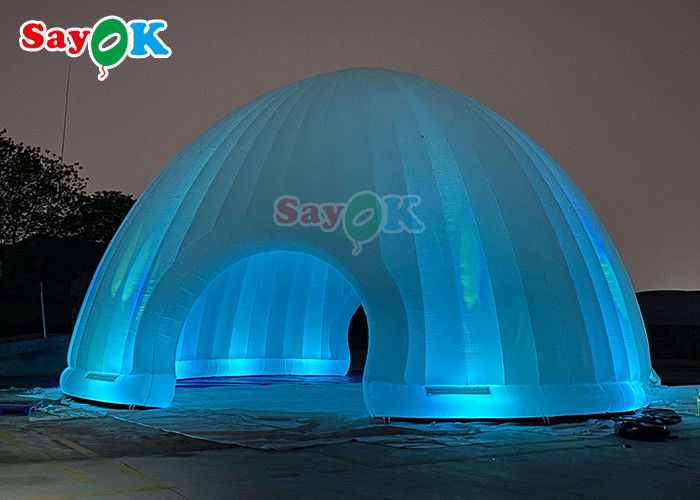 LED ile şişilebilir hava çadırı etkinliği şişilebilir kubbesi Marquee igloo LED ile şişilebilir bahçe çadırı