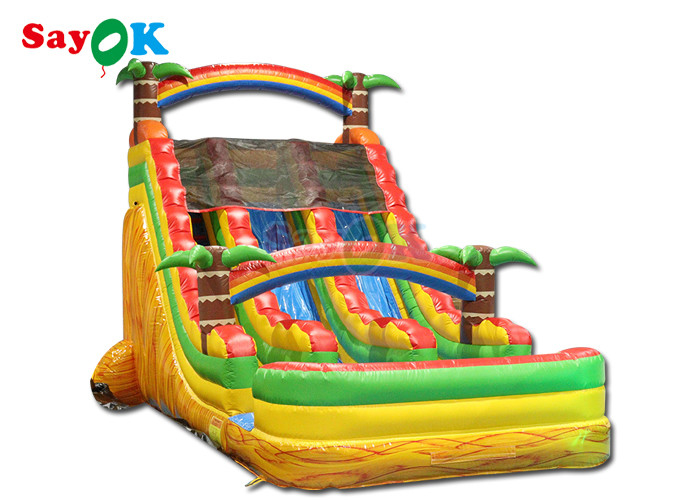 Yetişkinlerin arka bahçesi yüzme havuzu ile şişme su kaydırma kaydırma 9x5.5x6mH