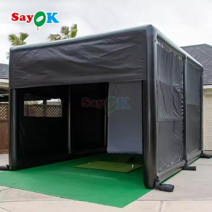 Toptan satış açık hava taşınabilir şişme golf simülatörü çadırı açık hava sporları için