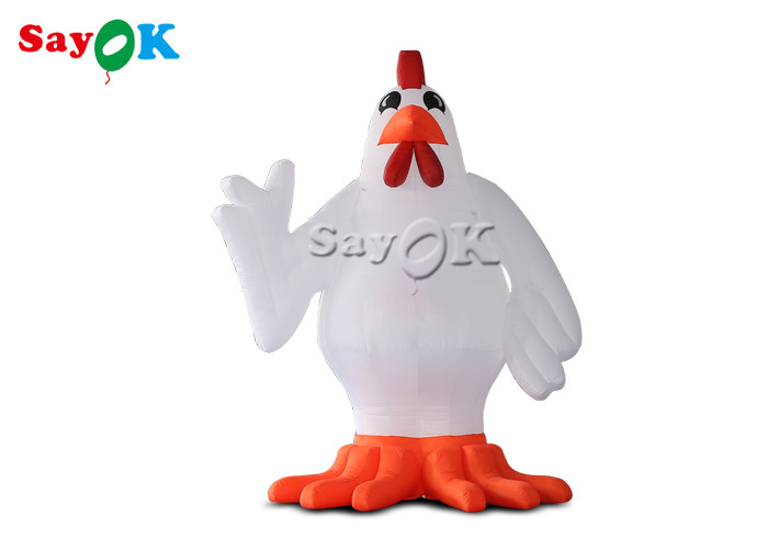 Festival Partisi Dekoru Beyaz Şişme Karikatür Karakterleri 13ft Hayvan Tavuk Hanımefendi Şişme Bahçe Dekorasyonları