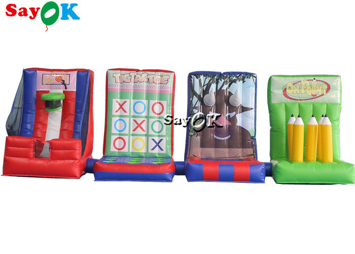 Şişme Çim Oyunları Etkileşimli Karnaval Şişme Spor Oyunları Basketbol Atış Tic-Tac-Toe Ring Fırlatma