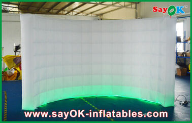Küçük Fotoğraf Kabini 3m Lx2m H Beyaz LED Şişme Duvar 210D Işık ve Üfleyicili Oxford Bezi