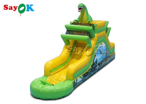 Şişkin Sıçrama Çıkarıcı Şişkin Dinozor Slayt Temalı Şişkin Su Slaytı 9.3x2x3.5mH Logo Baskı