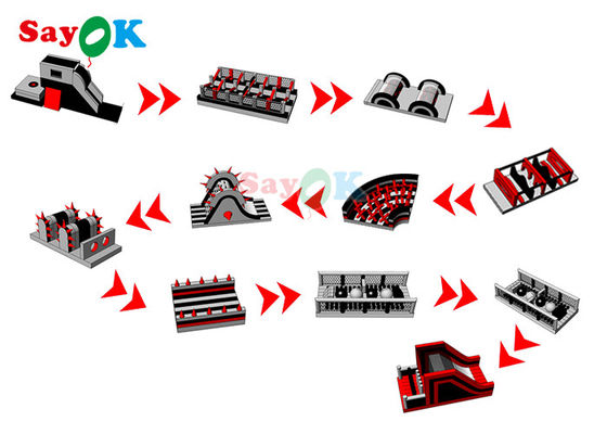 Etkinlikler için 150x3.8m Tente Şişme Engel Kursu Yarış Oyunu