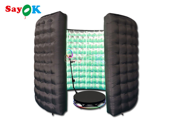 Özel Siyah Şişme Fotoğraf Kabini Parti Etkinlikleri Blow Up Led 360 Fotoğraf Kabini Muhafazası
