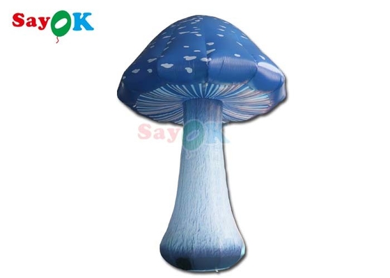 13.1ft Tam Baskı Şişirme Mantar Led Işık Mavi Hava Mantar Etkinlik Dekorasyonu