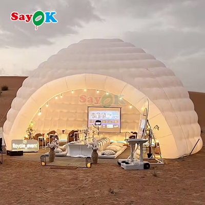 8m 26ft dayanıklı Oxford kumaş büyük şişilebilir igloo kubbe çadırı hava üfleyicisi ile