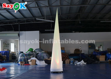 16 Renkli LED Işıklar ile Taşınabilir Şişme Sütun Aydınlatma Koni Beyaz Kumaş